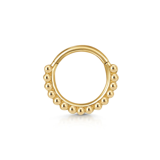 Laura Bond 14k solid yellow gold 9mm Sienna hoop for daith or septum Huggies and Hoops