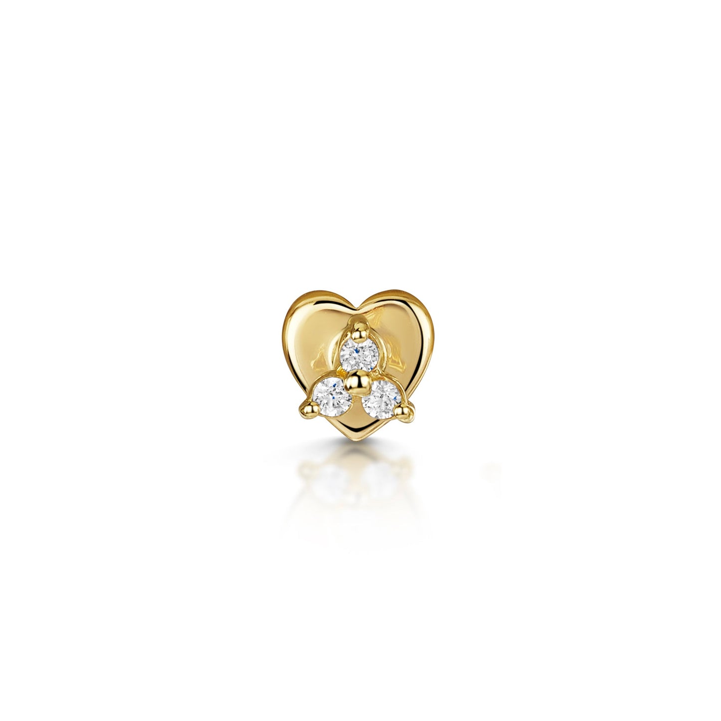Laura Bond Jewellery Bold and Gold Edinburgh 14k solid yellow gold tiny trio flat back labret stud earring 8mm Cartilage Studs