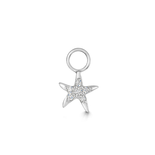 Laura Bond 9k solid white gold Starfish earring charm Chains and Charms