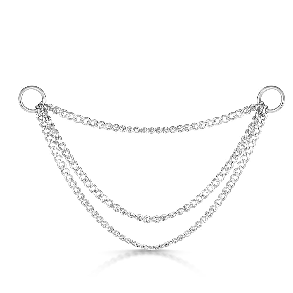 Laura Bond Jewellery Bold and Gold Edinburgh 9k solid white gold Adorn earring chain charm Chains and Charms