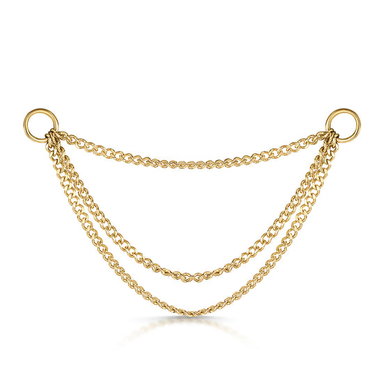 Laura Bond 9k solid yellow gold Adorn earring chain charm Chains and Charms