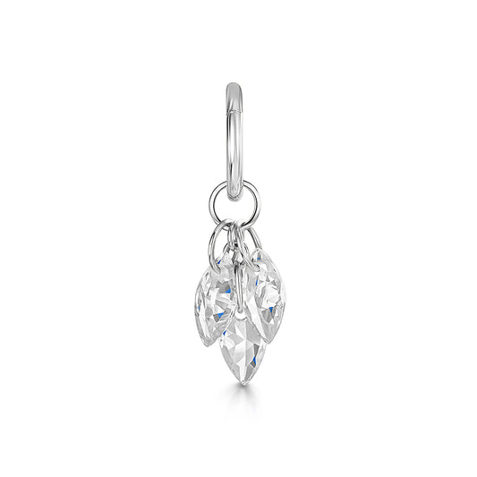 Laura Bond Jewellery Bold and Gold Edinburgh 9k solid white gold 6mm 18g clicker hoop earring with Lumi charm Huggies and Hoops