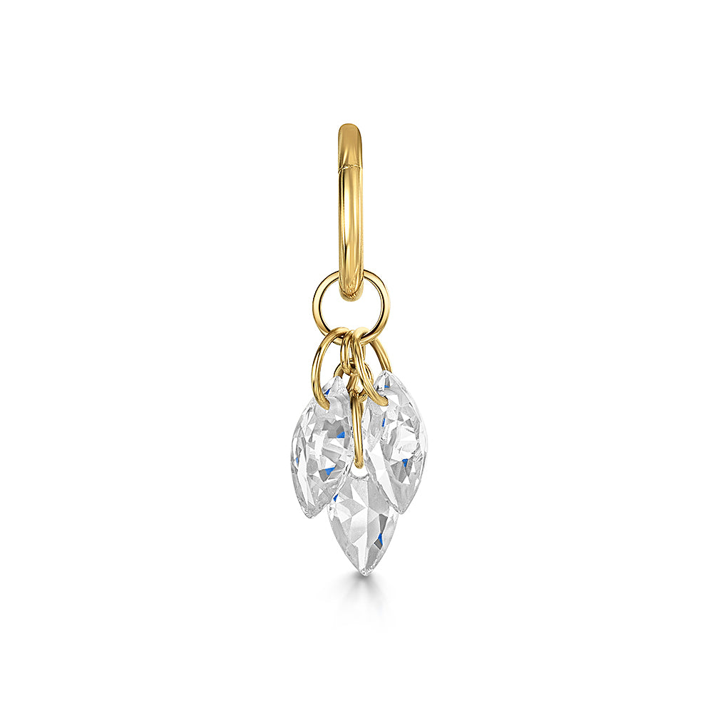 Laura Bond Jewellery Bold and Gold Edinburgh 9k solid yellow gold 6mm 18g clicker hoop earring with Lumi charm Huggies and Hoops