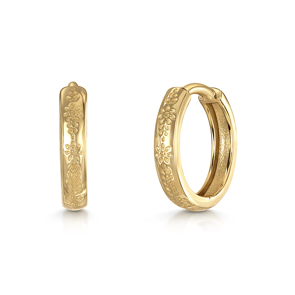 9k solid yellow gold Becoming huggie hoop earring pair 8.5mm Earring Pairs Laura Bond Jewellery