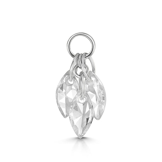 Laura Bond 9k solid white gold Lumi droplet earring charm Chains and Charms