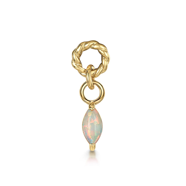 9k solid yellow gold twisted Cressida opal earring charm Chains and Charms Laura Bond Jewellery