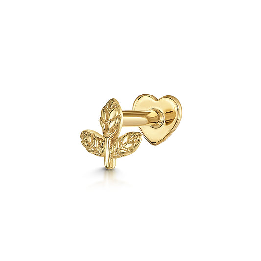 Laura Bond Jewellery Bold and Gold Edinburgh 14k solid yellow gold Henna flat back labret stud earring 8mm Cartilage Studs