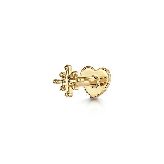 Laura Bond Jewellery Bold and Gold Edinburgh 14k solid yellow gold Zara flat back labret stud earring 8mm Cartilage Studs