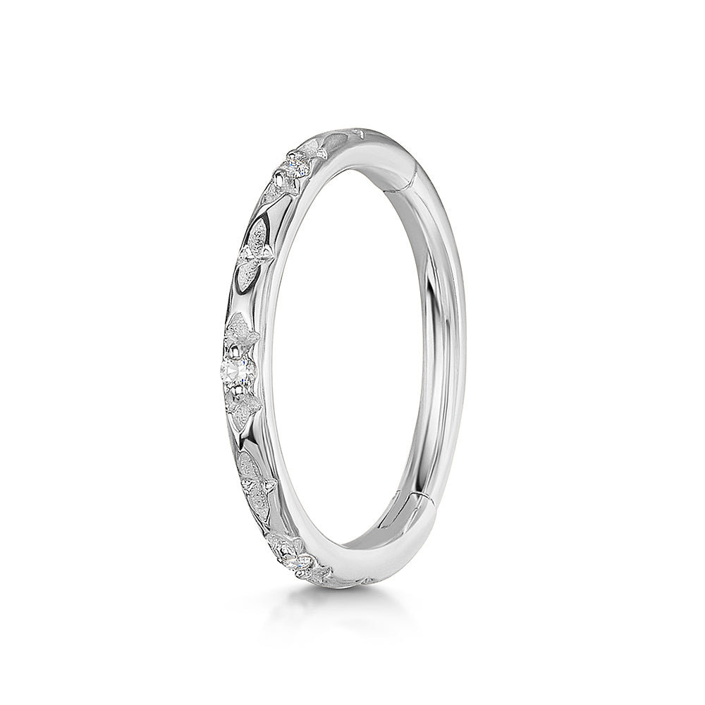 astrid miyu maria tash 9k solid white gold stardust clicker hoop Huggies and Hoops Laura Bond