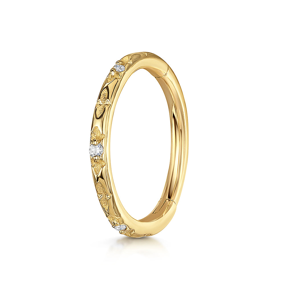 astrid miyu maria tash 9k solid yellow gold stardust clicker hoop Huggies and Hoops Laura Bond