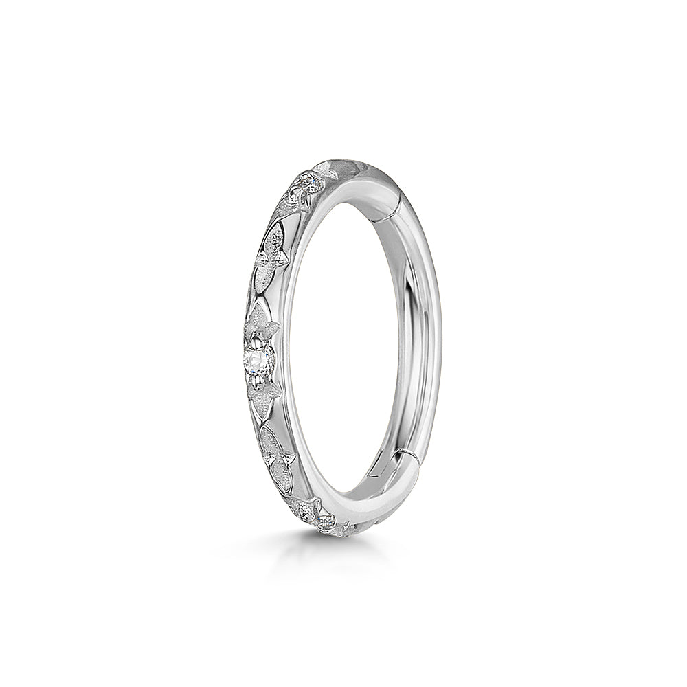 astrid miyu maria tash 9k solid white gold stardust clicker hoop Huggies and Hoops Laura Bond