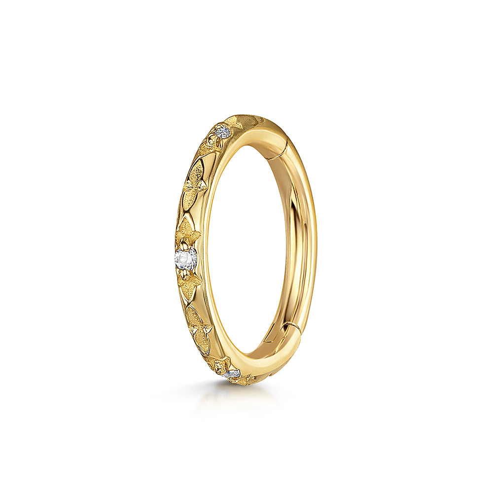 astrid miyu maria tash 9k solid yellow gold stardust clicker hoop Huggies and Hoops Laura Bond