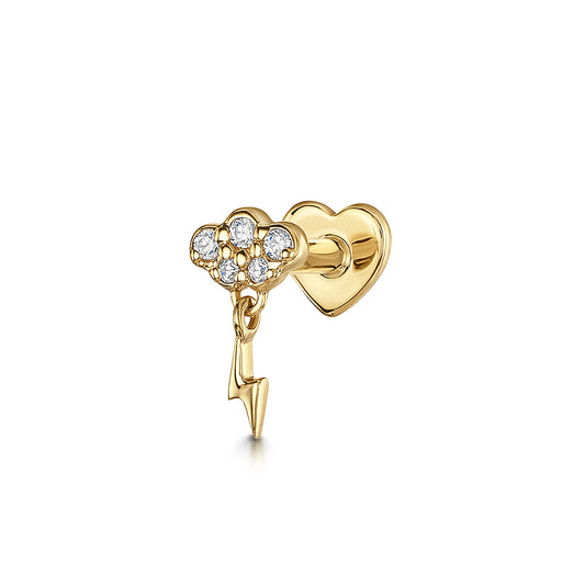 astrid miyu maria tash 14k solid yellow gold storm cloud stud Cartilage Studs Laura Bond