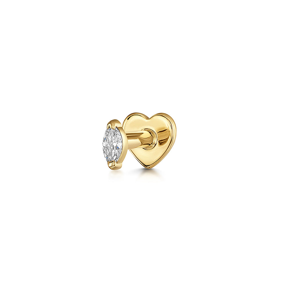 Laura Bond Jewellery Diamonds by Laura Bond - 14k solid yellow gold dainty marquise diamonds stud Cartilage Studs