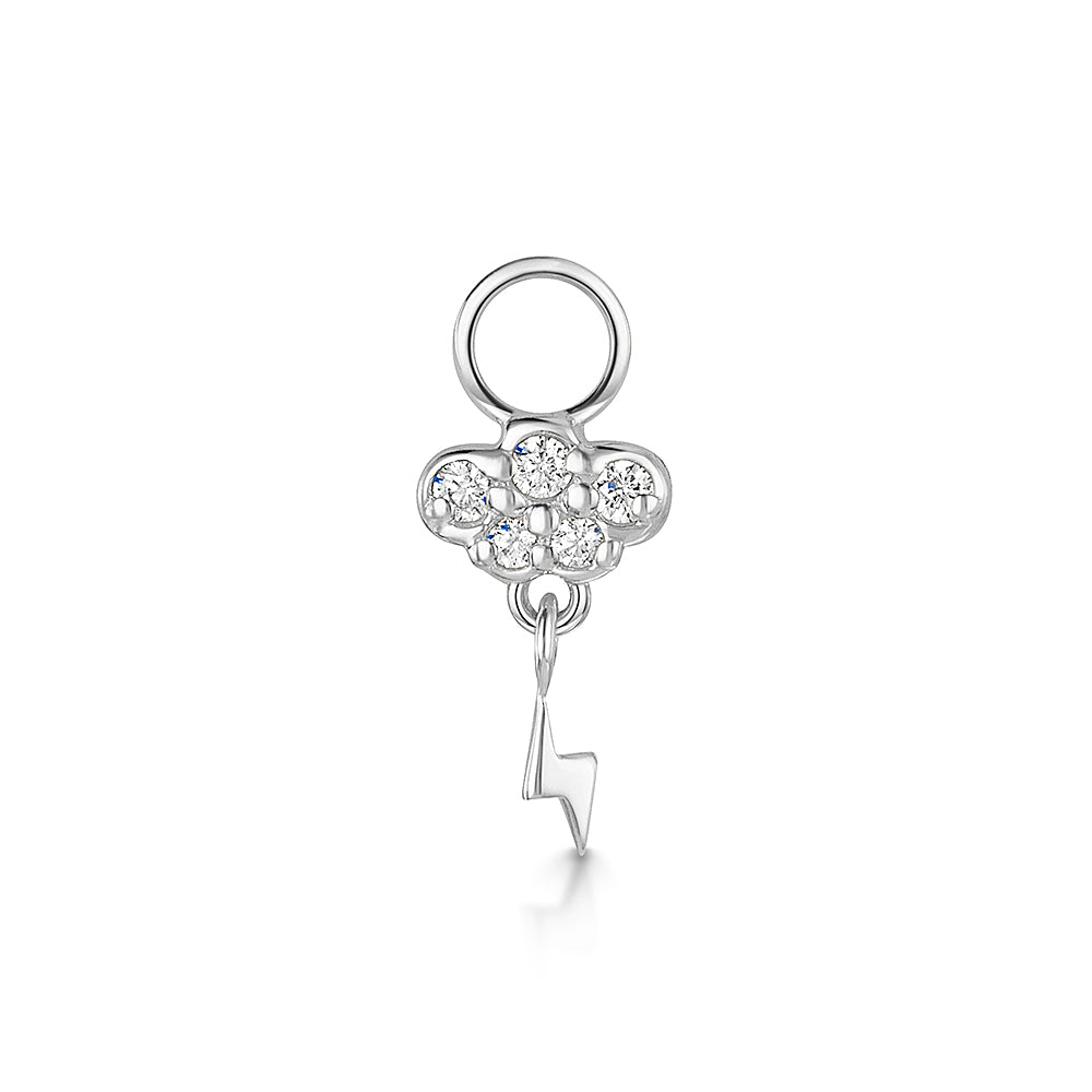 Laura Bond Jewellery 9k solid white gold storm cloud earring charm Chains and Charms