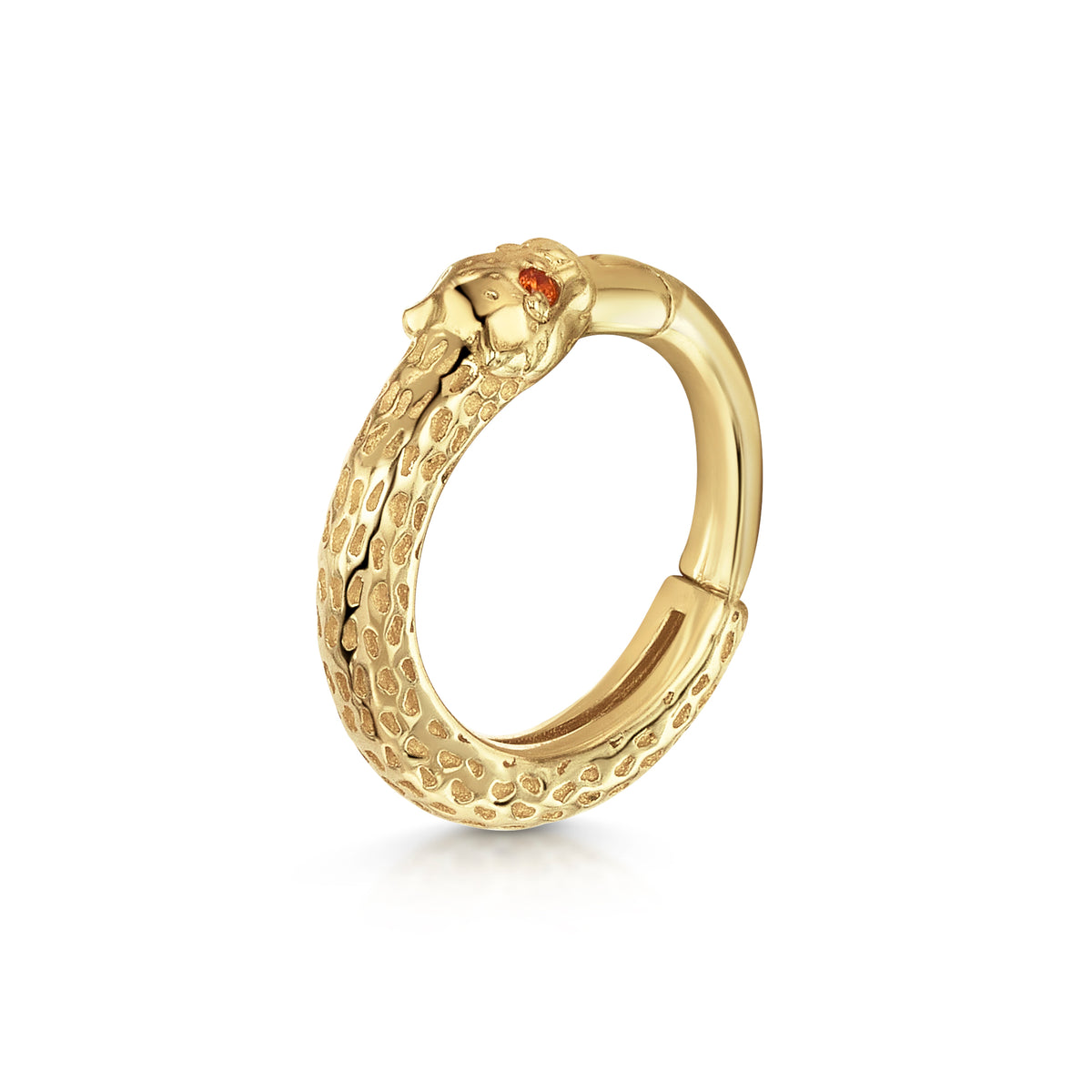 9k solid yellow gold Leopard clicker hoop earring Huggies and Hoops Laura Bond Jewellery