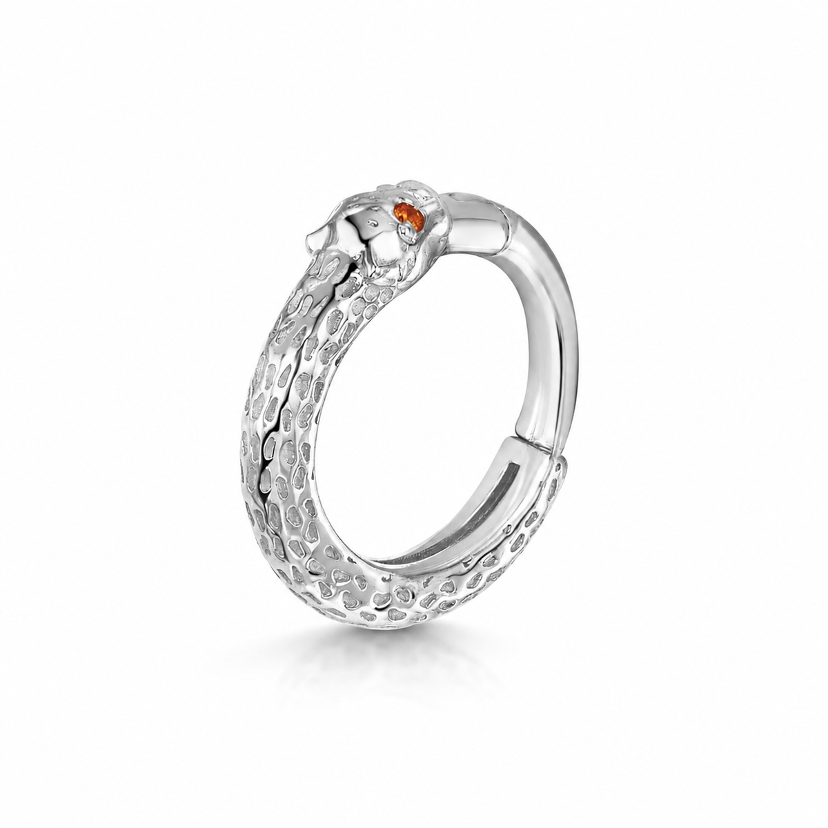 9k solid white gold Leopard clicker hoop earring Huggies and Hoops Laura Bond Jewellery