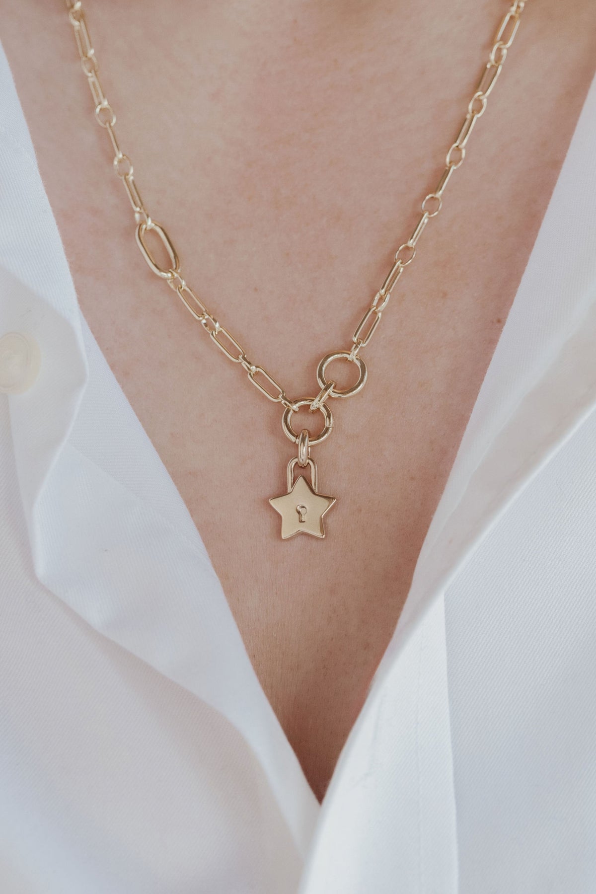 Star Padlock Charm Laura Bond Jewellery