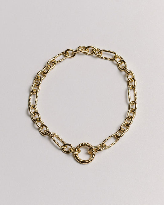 The Keepsake Textured Paperclip Charm Bracelet Laura Bond Jewellery
