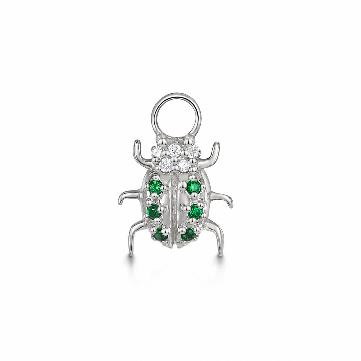 9k solid white gold Jewelled Beetle earring charm Chains and Charms Laura Bond Jewellery