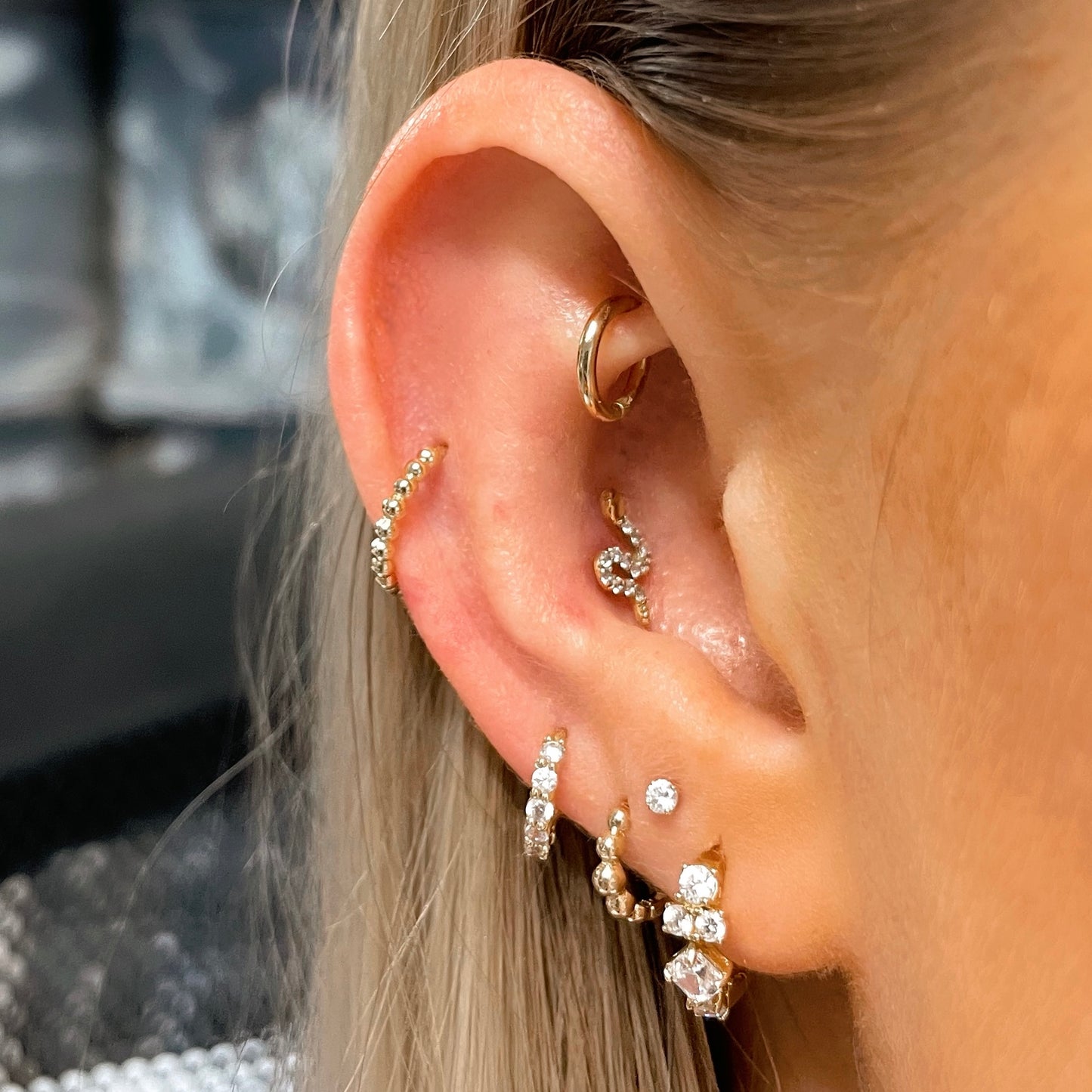 Laura Bond Jewellery Bold and Gold Edinburgh 9k solid yellow gold 6mm 16g clicker hoop earring Huggies and Hoops