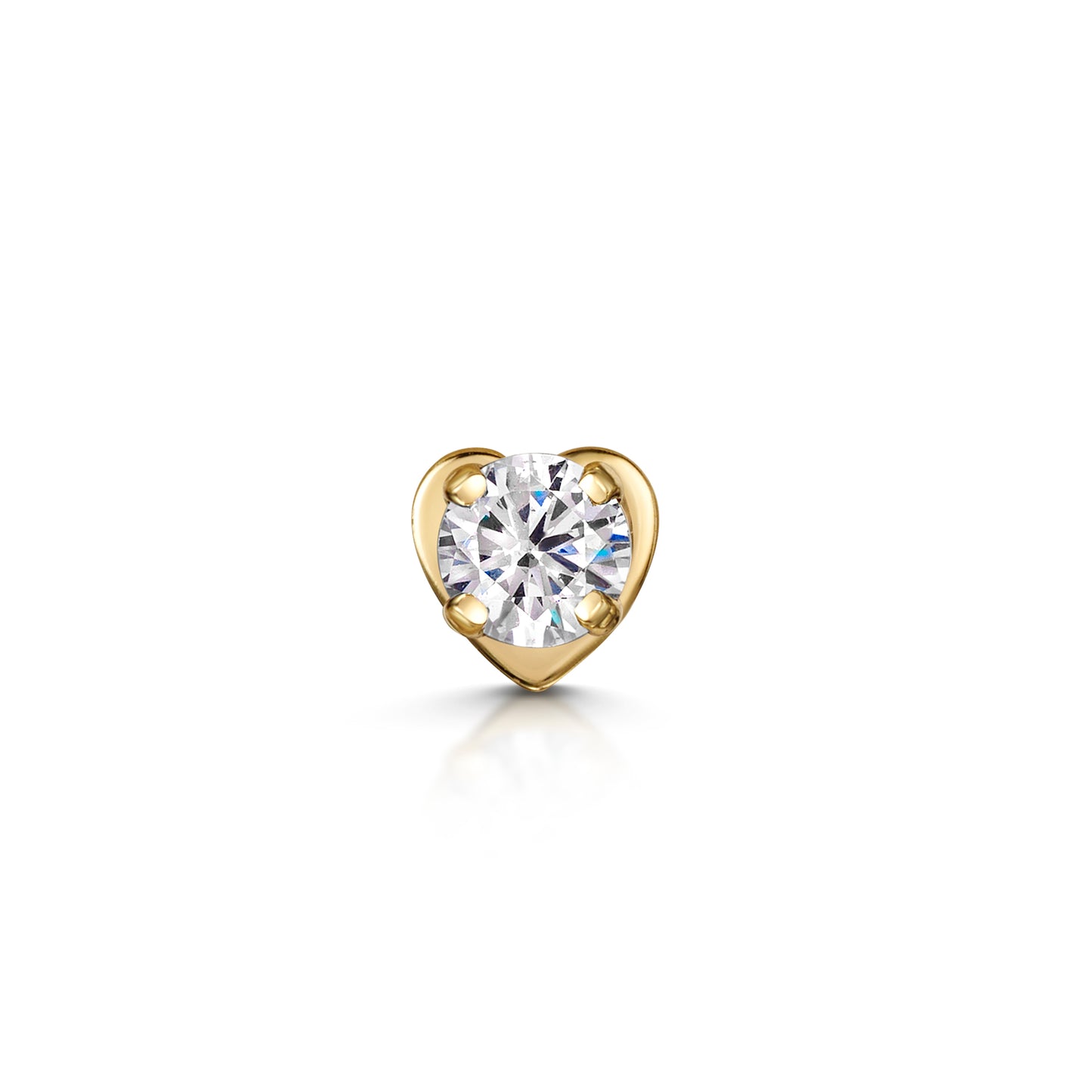 Laura Bond Jewellery Bold and Gold Edinburgh 14k solid yellow gold 3mm single crystal gem flat back labret stud earring 8mm Cartilage Studs