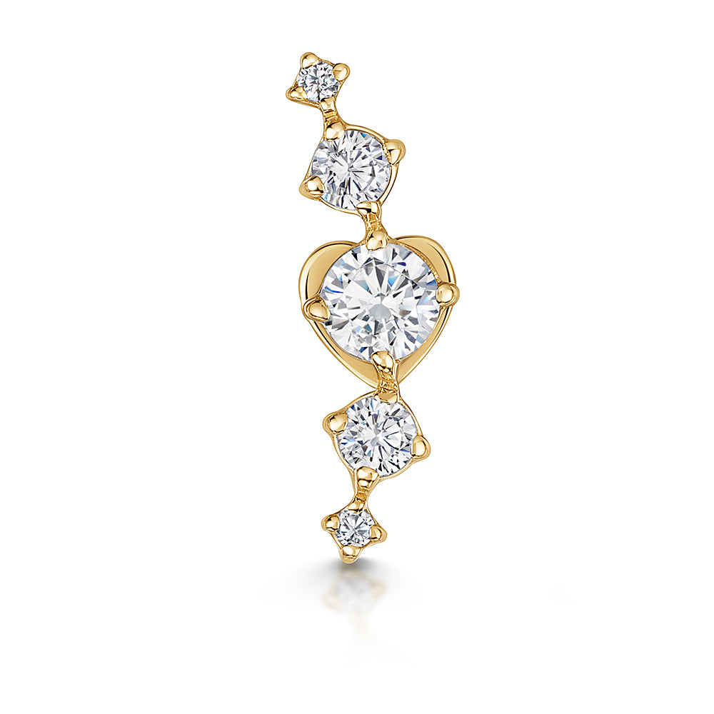 Laura Bond Jewellery Bold and Gold Edinburgh 14k solid yellow gold Astraea flat back labret stud earring 8mm Cartilage Studs