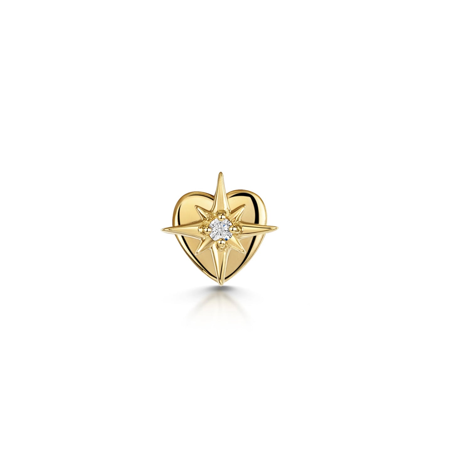 Laura Bond Jewellery Bold and Gold Edinburgh 14k solid yellow gold North Star flat back labret stud earring 8mm Cartilage Studs