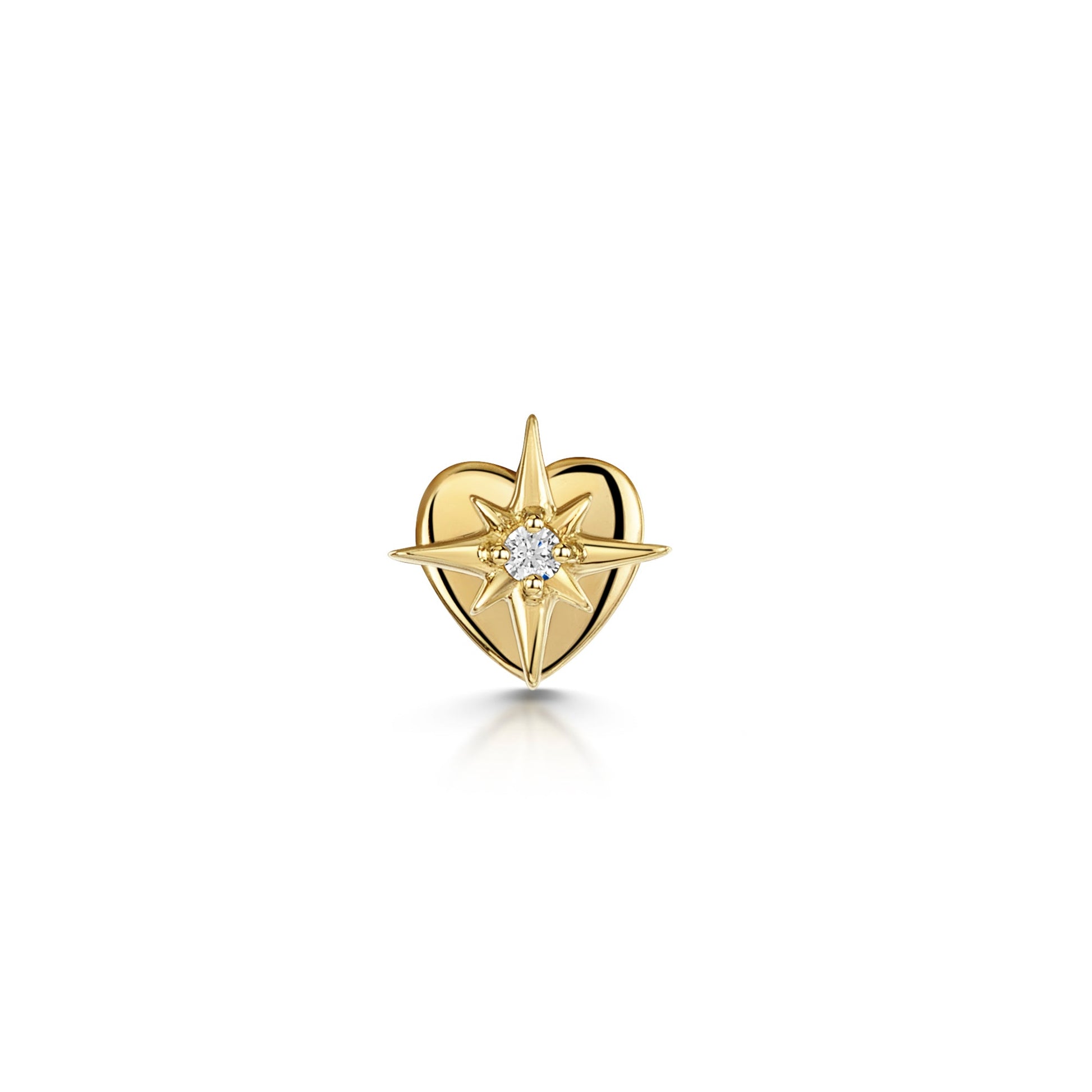 Laura Bond Jewellery Bold and Gold Edinburgh 14k solid yellow gold North Star flat back labret stud earring 8mm Cartilage Studs