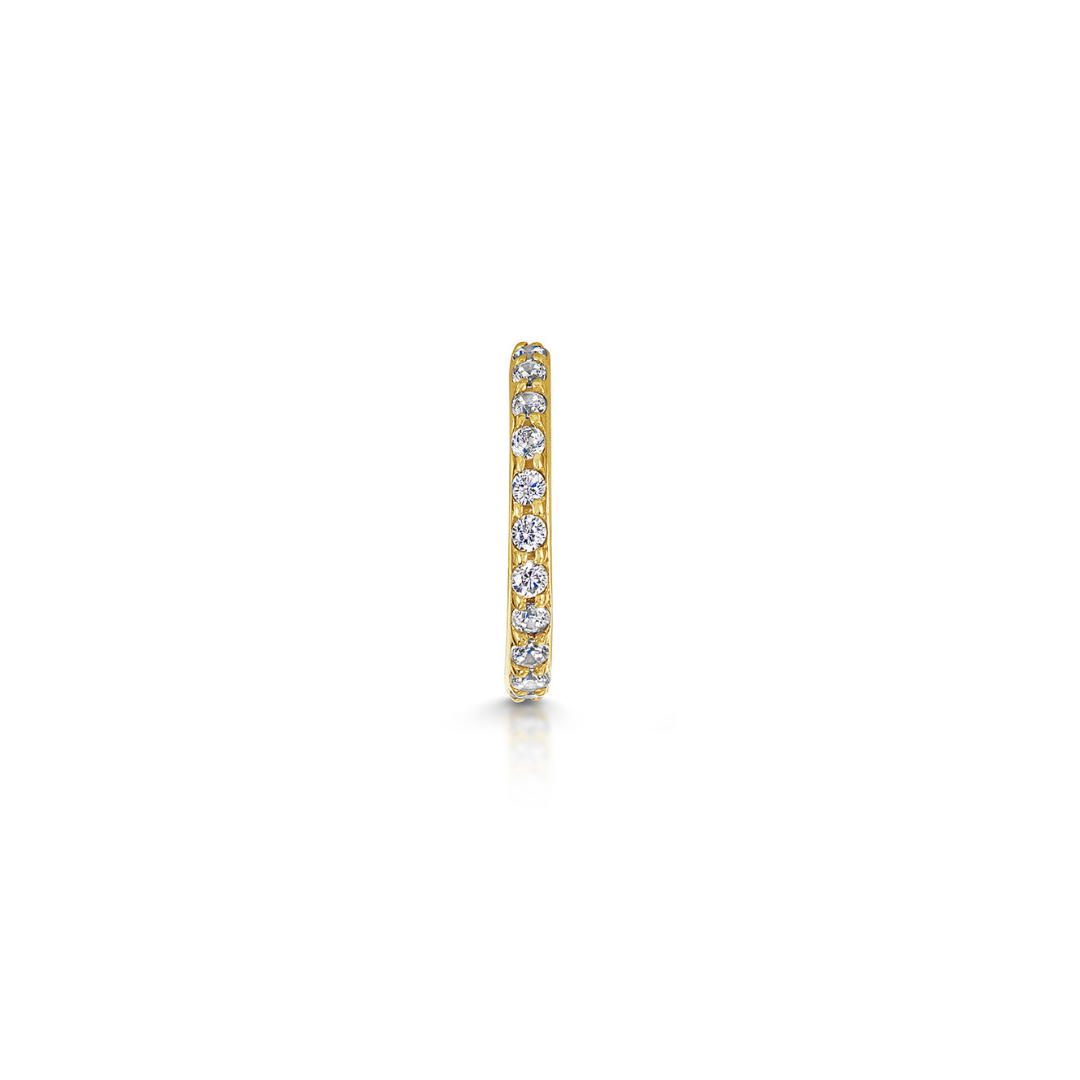 Laura Bond Jewellery 9k solid yellow gold 6mm 18g crystal clicker hoop earring Huggies and Hoops