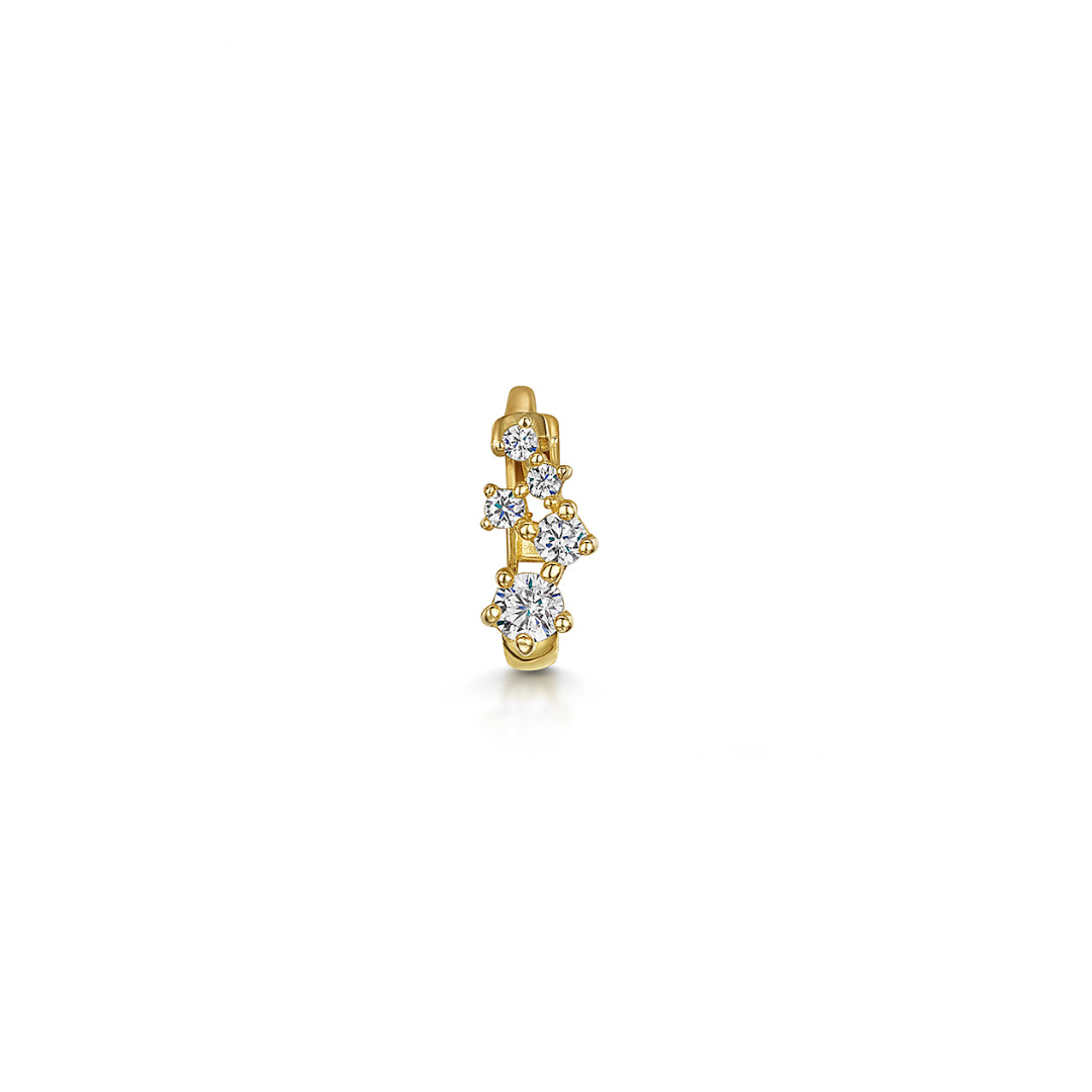 Laura Bond Jewellery Bold and Gold Edinburgh 9k solid yellow gold constellation mini huggie earring Huggies and Hoops
