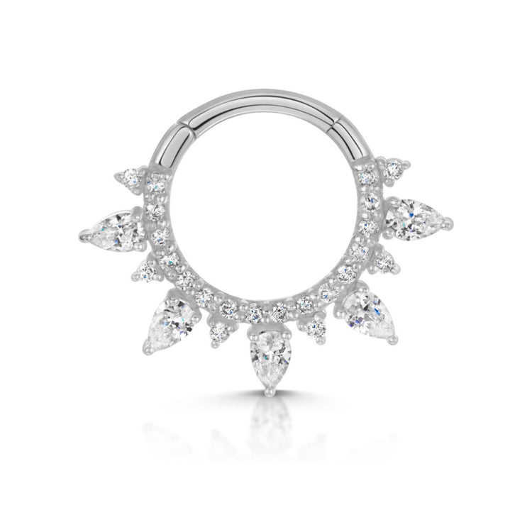9k solid white gold 9mm 16g Isolde hoop for daith or septum Huggies and Hoops Laura Bond Jewellery