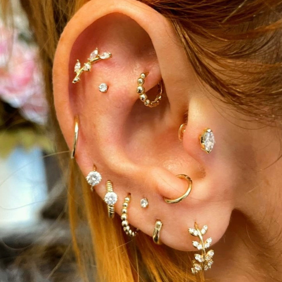 Laura Bond Jewellery Bold and Gold Edinburgh 9k solid yellow gold 6mm 16g clicker hoop earring Huggies and Hoops