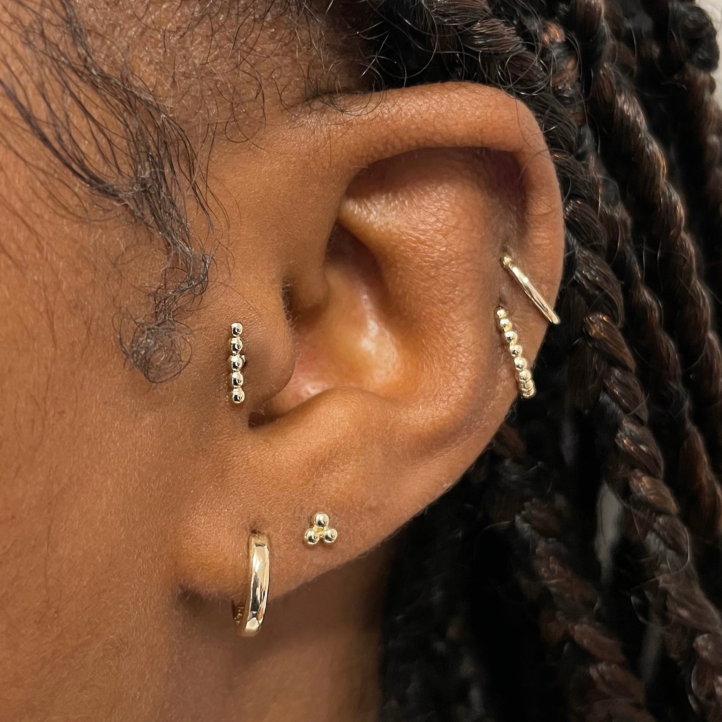 Laura Bond Jewellery Bold and Gold Edinburgh 9k solid yellow gold 8.5mm simple huggie earring Huggies and Hoops