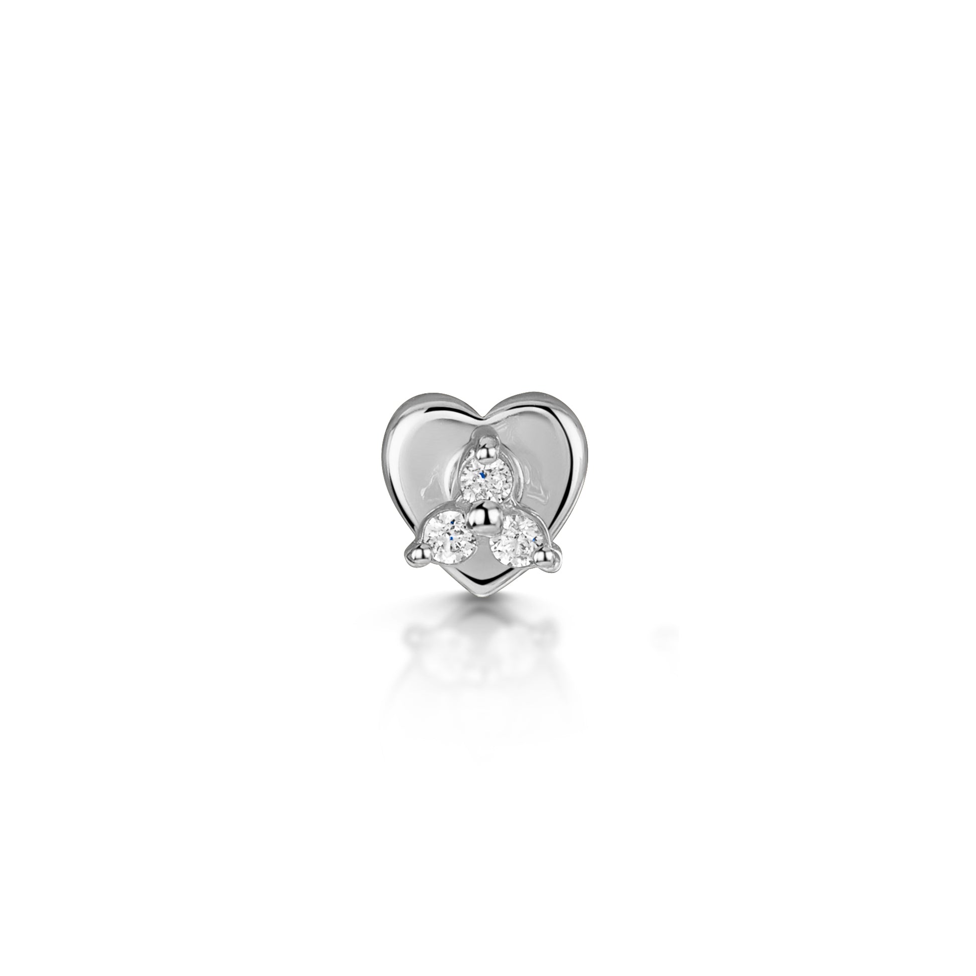 Laura Bond Jewellery Bold and Gold Edinburgh 9k solid white gold tiny trio flat back labret stud earring 6mm Cartilage Studs