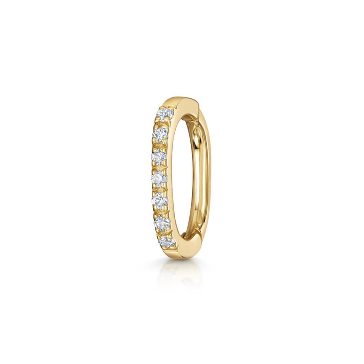 9k solid yellow gold 7mm 16g crystal oval rook clicker hoop Huggies and Hoops Laura Bond Jewellery