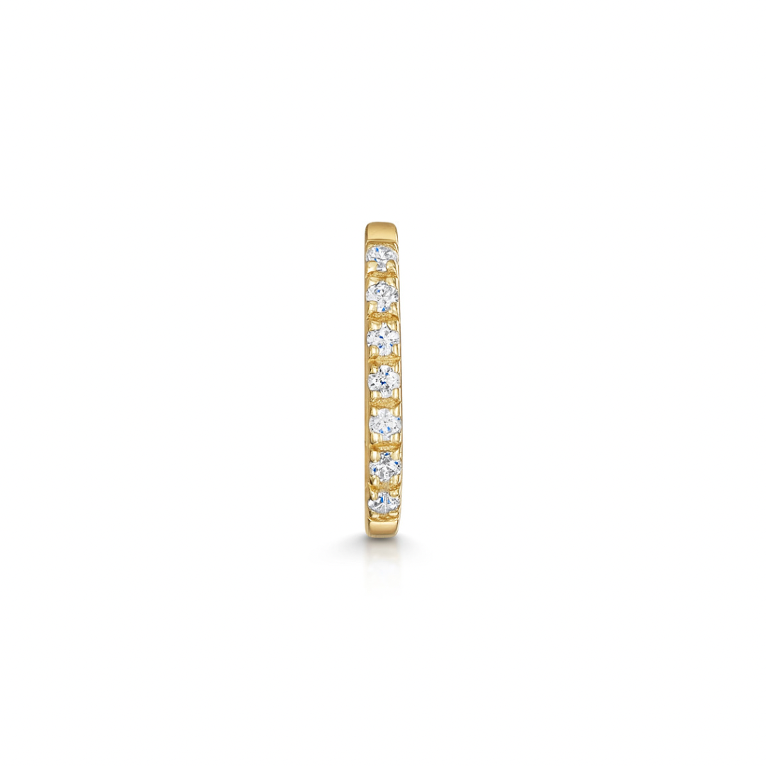 Laura Bond Jewellery 9k solid yellow gold 7mm 16g crystal oval rook clicker hoop Huggies and Hoops