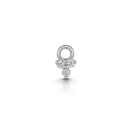 astrid miyu maria tash 9k solid white gold tiny crystal trio earring charm Chains and Charms Laura Bond