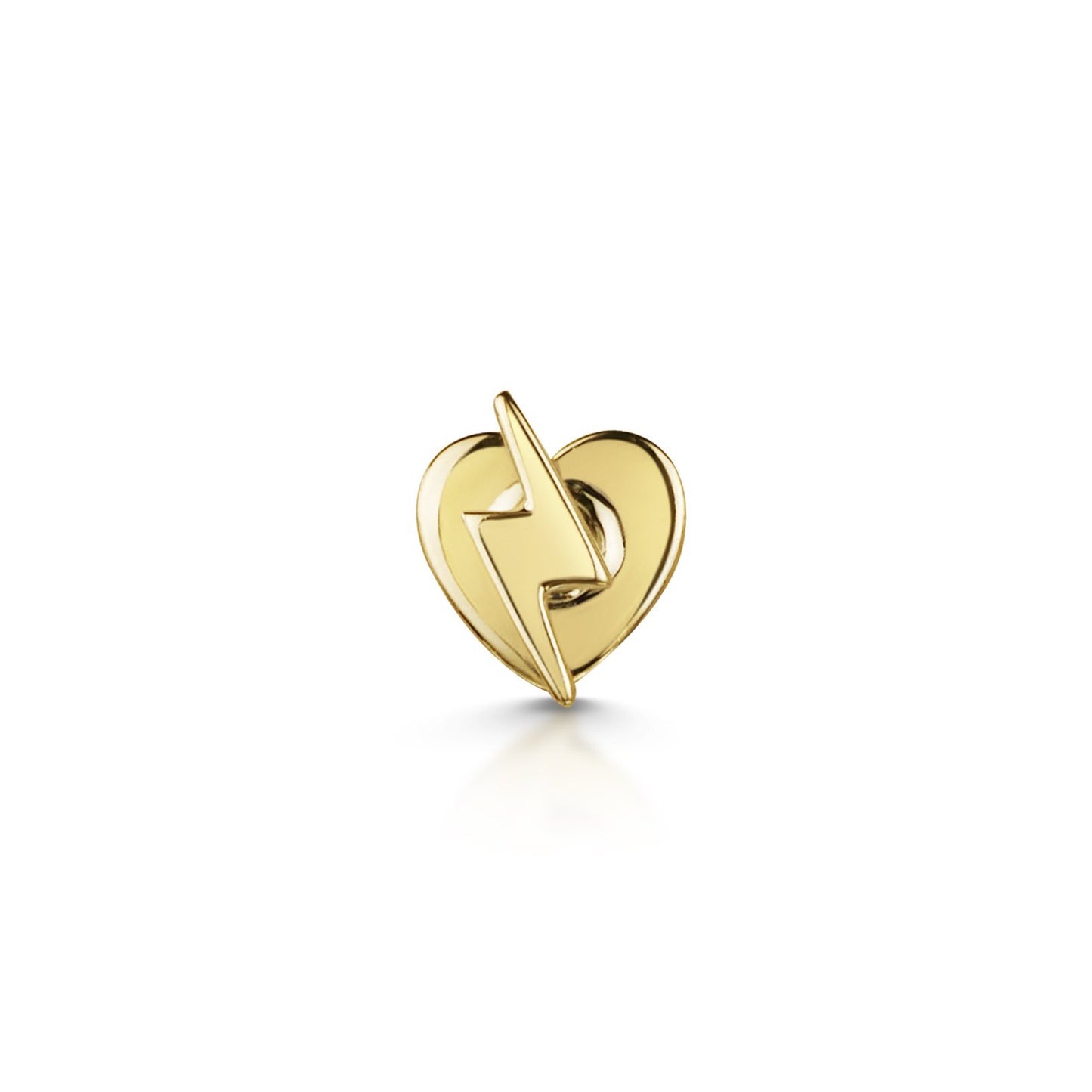 Laura Bond Jewellery Bold and Gold Edinburgh 14k solid yellow gold tiny lightning bolt flat back labret stud earring 8mm Cartilage Studs