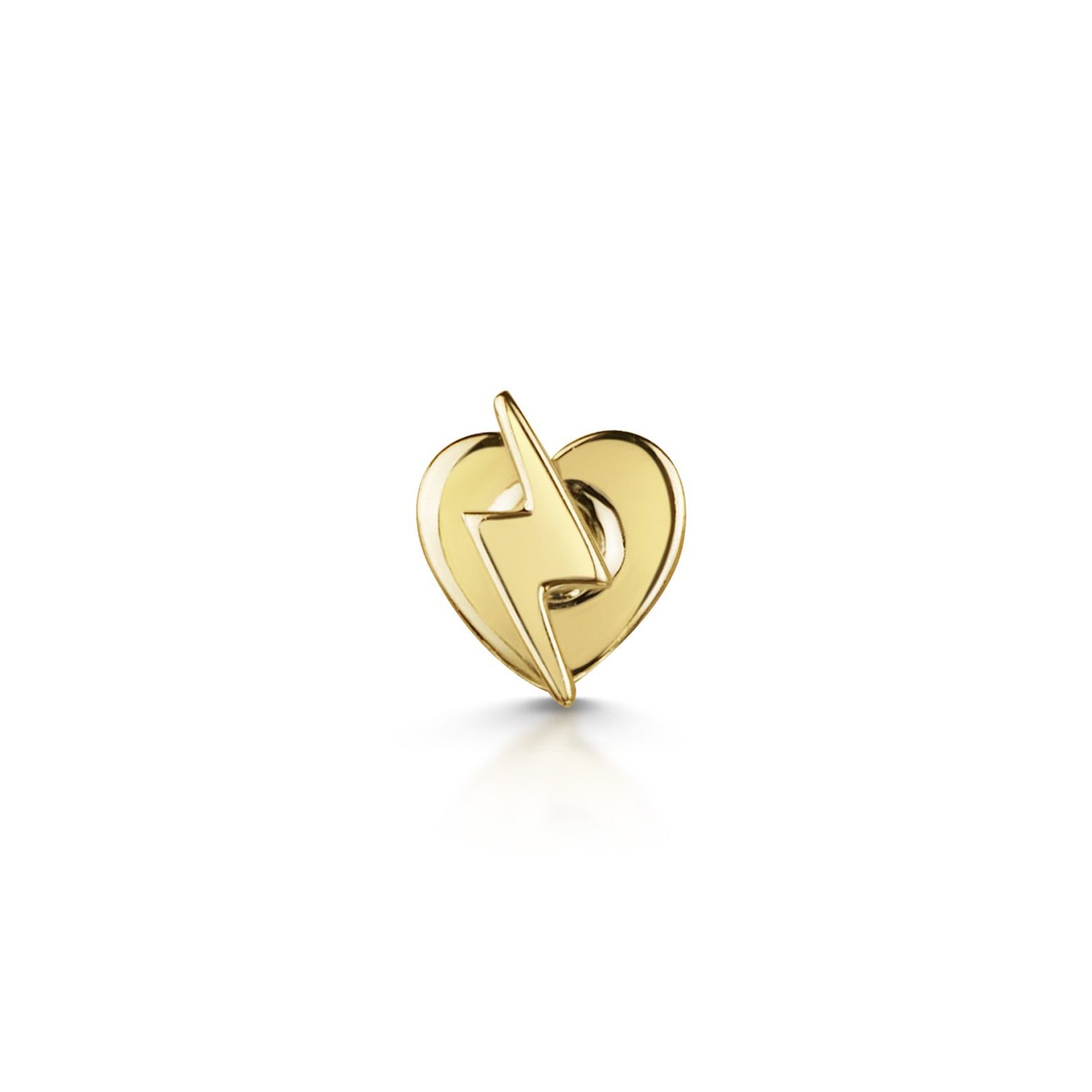 Laura Bond Jewellery Bold and Gold Edinburgh 14k solid yellow gold tiny lightning bolt flat back labret stud earring 8mm Cartilage Studs
