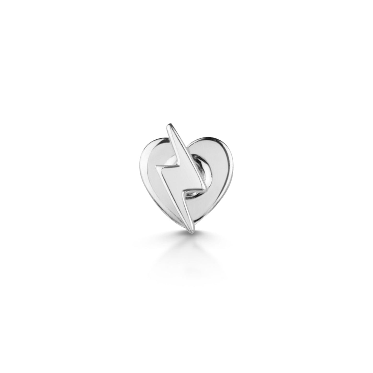 Laura Bond Jewellery Bold and Gold Edinburgh 14k solid white gold tiny lightning bolt flat back labret stud earring 8mm Cartilage Studs