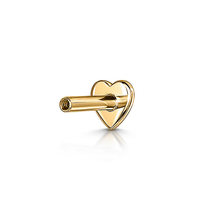 Laura Bond solid gold labret flat back 14k yellow gold Cartilage Studs Laura Bond Jewellery